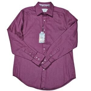 Robert Graham -S- Metro Purple Jacquard Stretch LS Shirt NWT $198